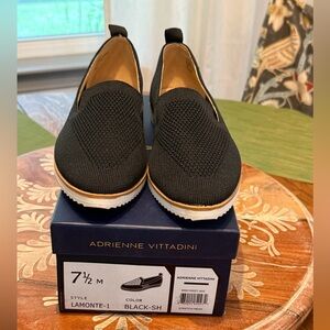 Adrienne Vittadini Women’s Black Slip-On Loafers